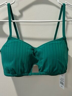 Target Shade & Shore Teal Ribbed Bandeau Bikini Top with Straps